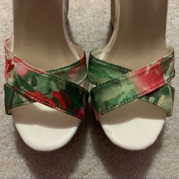 Floral Print Cork Wedges - Picture 8 of 13